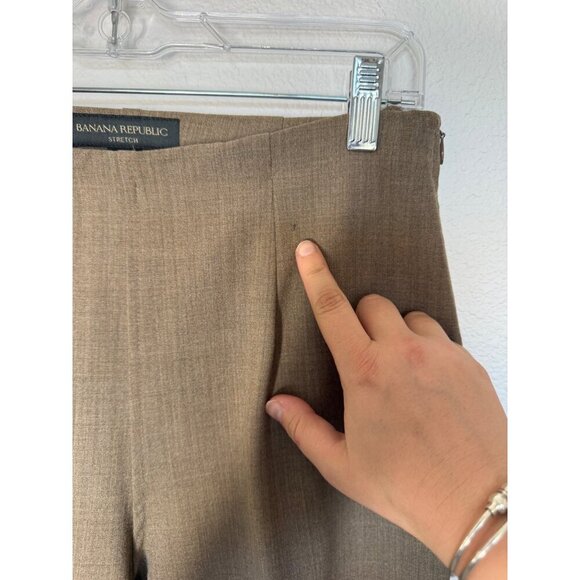 Vintage Banana Republic Wool Pants Woman's 6 Brown Stretch High Rise Straight - Picture 4 of 7